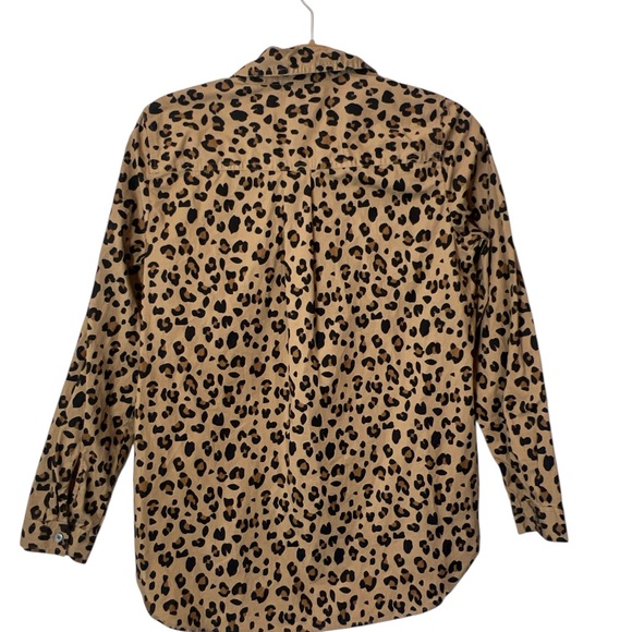J Crew Outlet Women's Leopard Print Long Sleeve Blouse Size S Mob Wife Animal - Picture 2 of 6